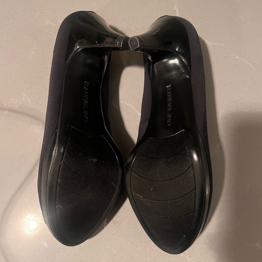 BANDOLINO Peep Toe Bow Platform Pumps in Black: Sz 7 - Picture 5 of 7